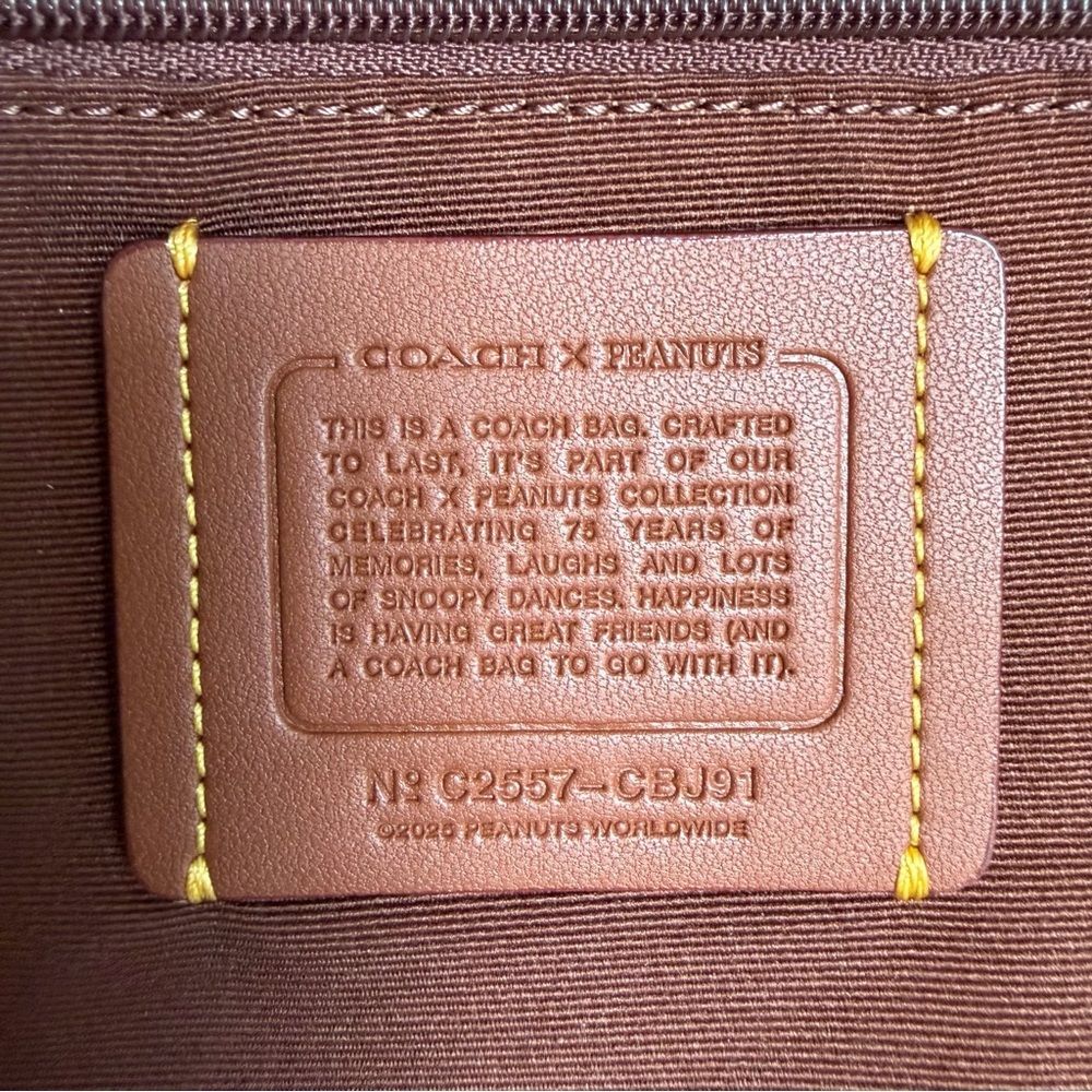 NWOT Coach X Peanuts City Tote In Signature Canvas With Patches CBJ91 Tan Snoopy - Picture 12 of 16